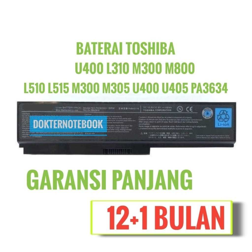 Baterai Toshiba U400 PA3634U-1BAS PA3634U-1BRS PA3636U-1BRL OEM
