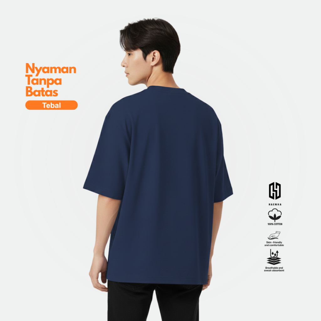 HAENHA Kaos Polos Oversized Heavyweight Cotton Combed 16S