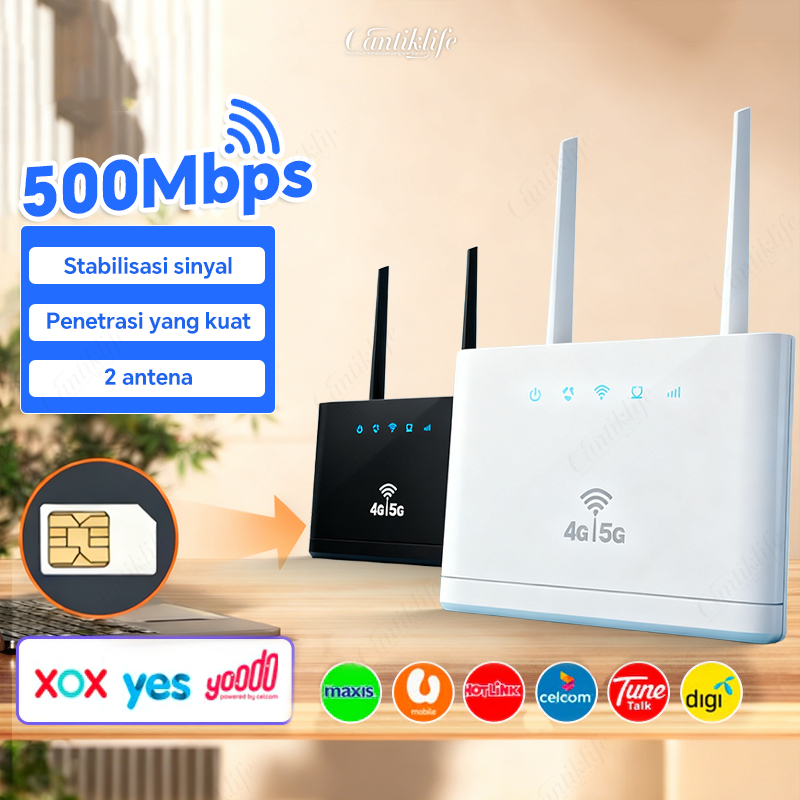 Router Nirkabel 4G/5G CPE dengan Kartu SIM LTE Router WiFi Mobile Hotspot Nirkabel Berdaya Tinggi de