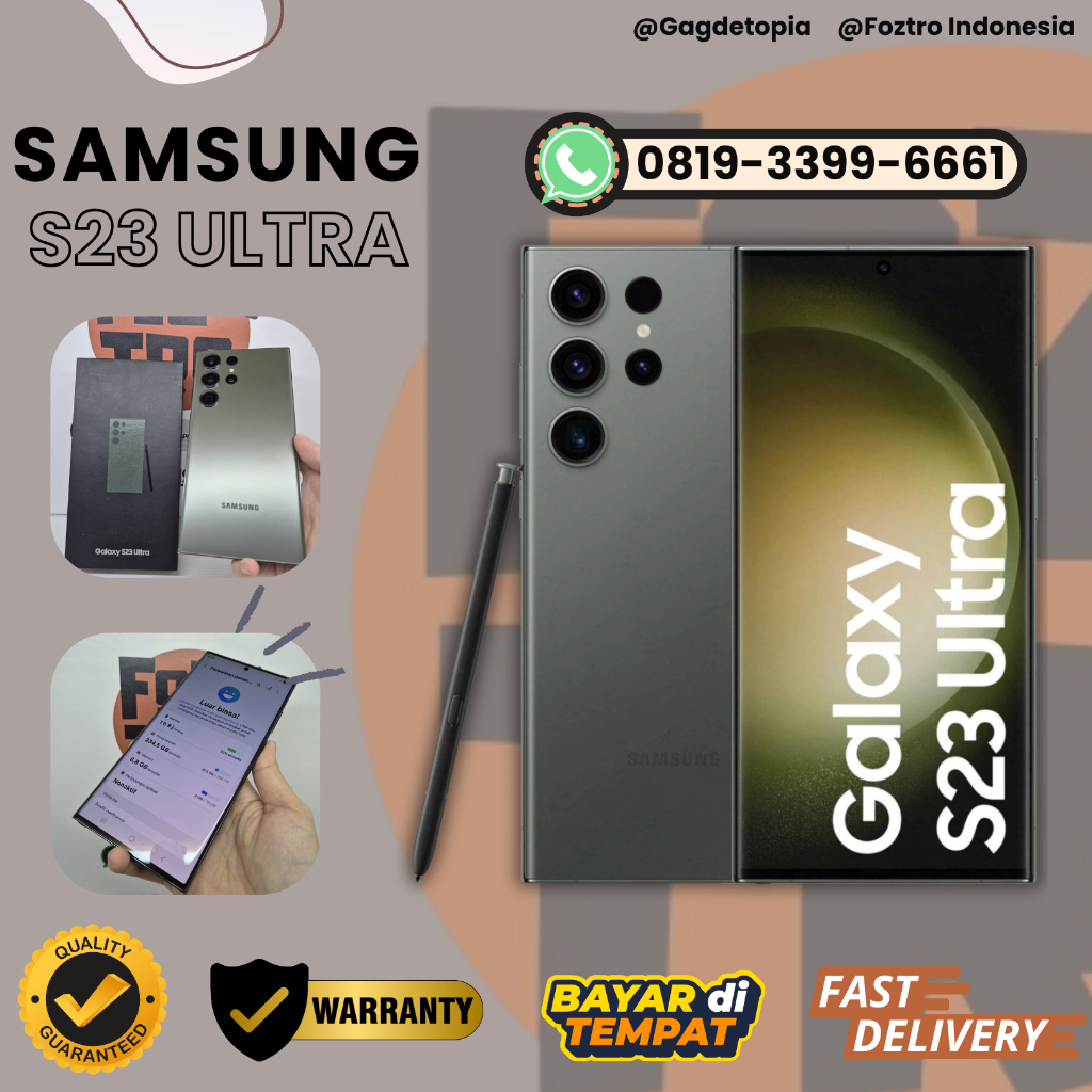 Samsung S23 Ultra 12/256GB  Fullset No Minus RESMI SEIN