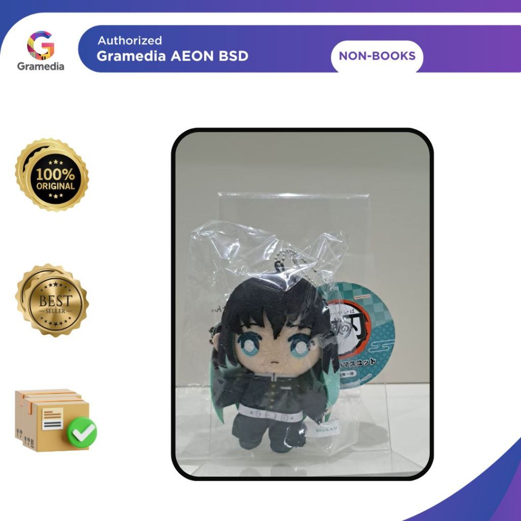 BANDAI CHIBI PLUSH MASCOT_DEMON SLAYER_MUICHIRO TOKITO - GRAMEDIA AEON MALL BSD