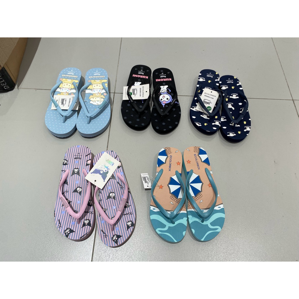 Sandal Colorbox Jepit Wedges Original