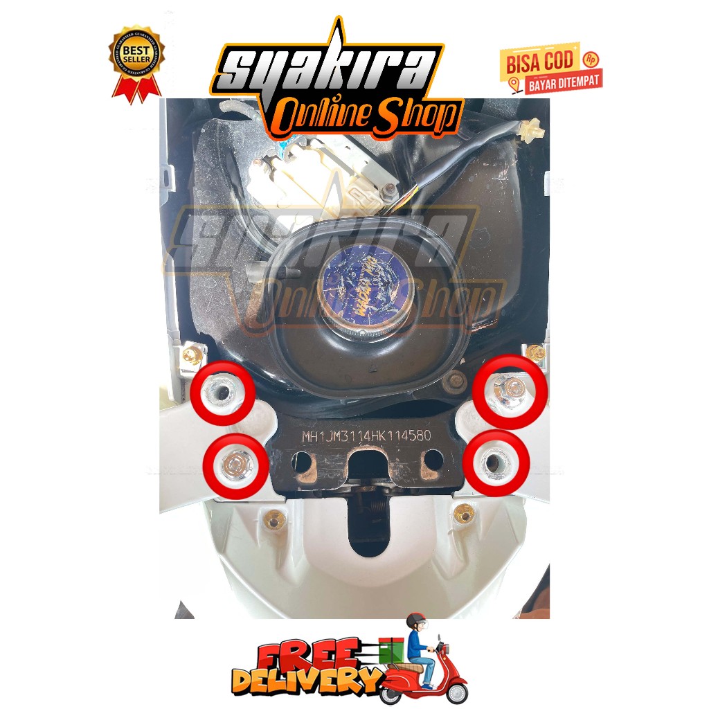 BAUT BEHEL BELAKANG ( 4 BAUT ) BEAT ESP NEW SCOOPY ESP NEW STREET TAHUN 2015 - 2021 CBS HONDA BEGEL 