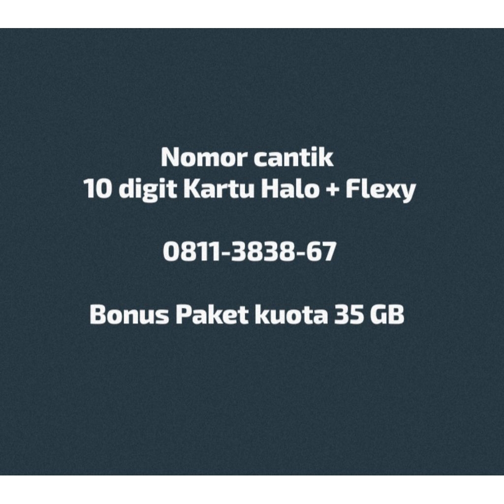 NOMOR cantik 10 Digit Kartu Halo +