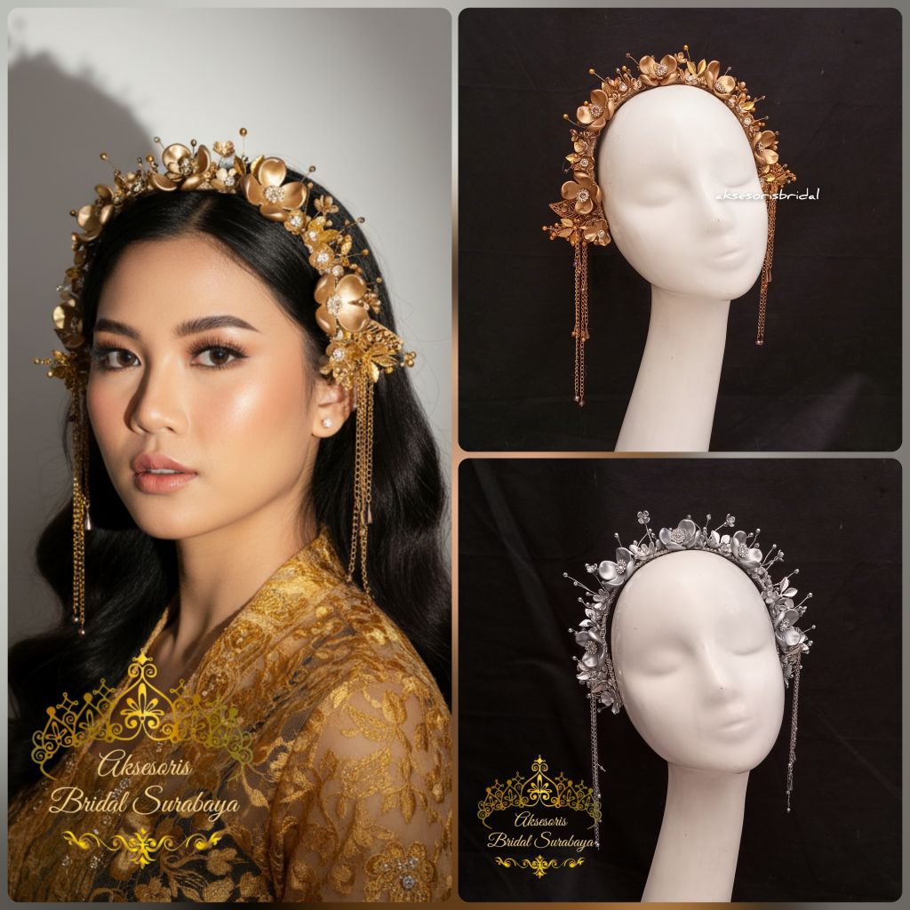 Sunting Clover Modern Suntiang Melayu Modifikasi Aksesoris Pengantin Viral Headpiece Melayu Hijab