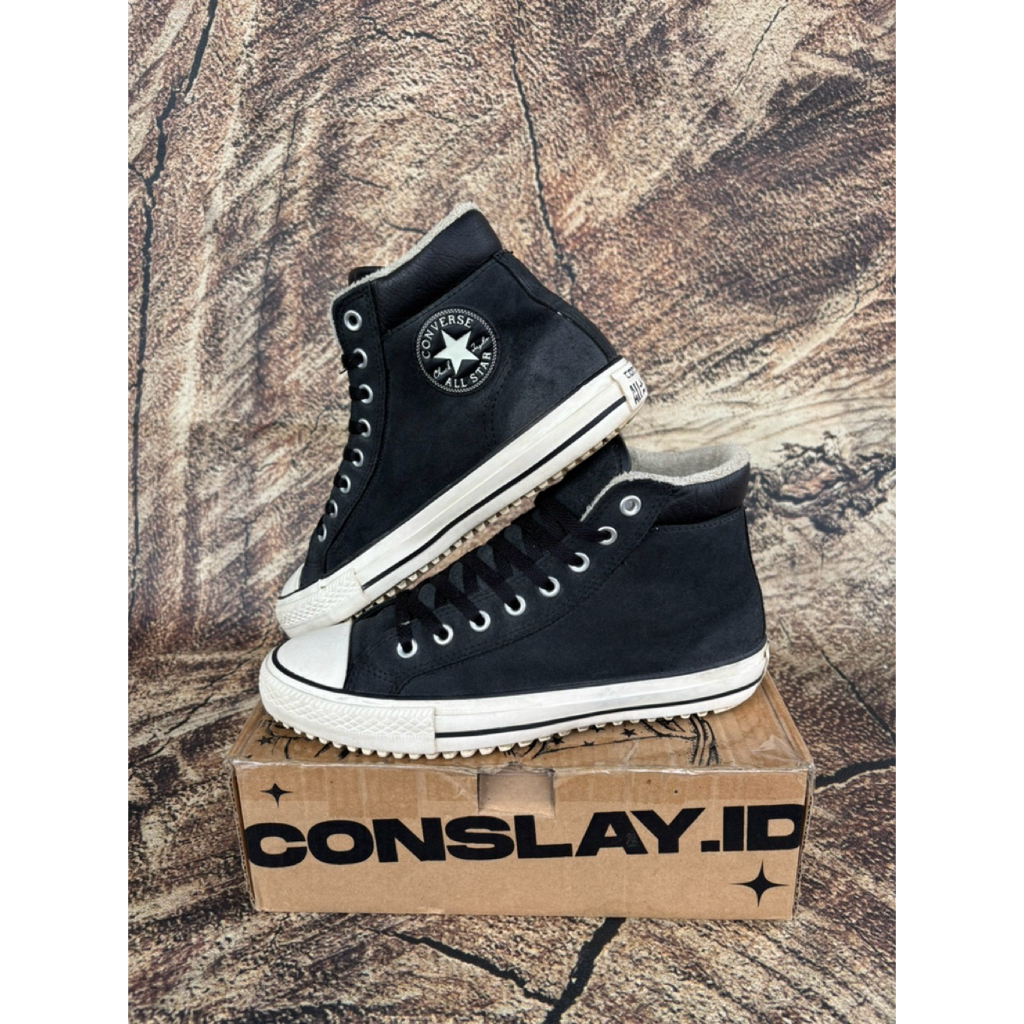 ( Size 42 ) Converse CT Hi Shearling Hiker Black Suede