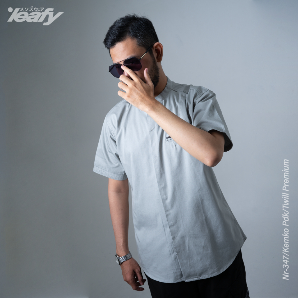 Leafy Kemeja Koko NR-347 Lengan Pendek Bahan Twill Premium Baju Koko Pria