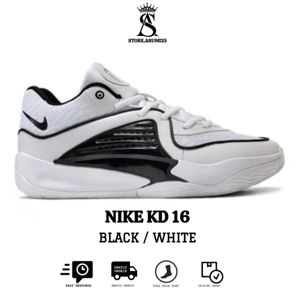Sepatu Basket N.K KD 16 Black White
