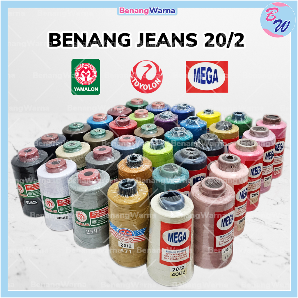 Benang Jahit Jeans 20/2 Yamalon Toyolon Mega per cone