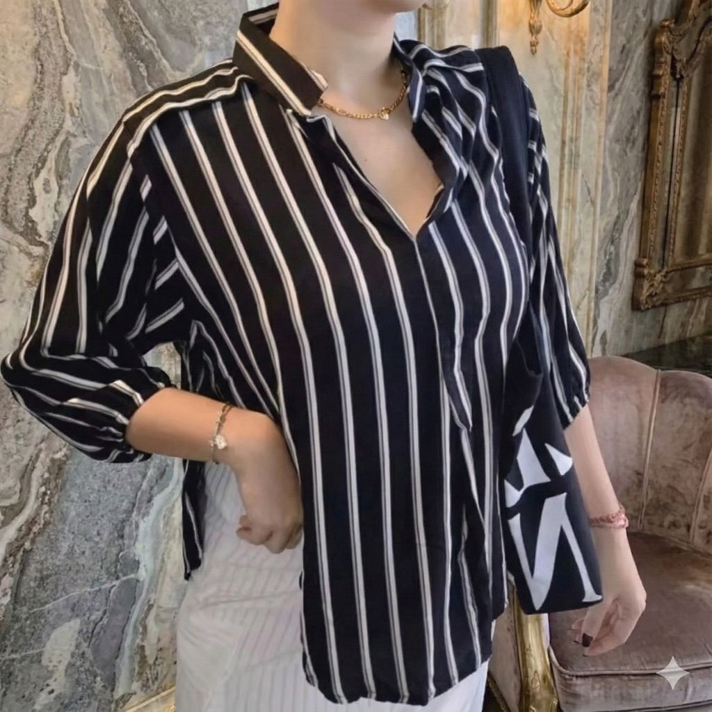 KEMEJA WANITA FUXI BLOUSE RAYON PREMIUM KEKINIAN (LD 120) / Blus Korea Style