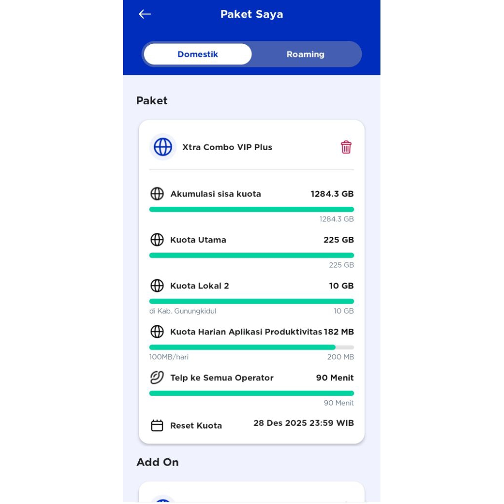 Kartu XL Xtra Combo VIP Plus Diskon 90% Perpanjangan Harga 25 Ribu / Xtra Combo Reguler 81% Perpanja