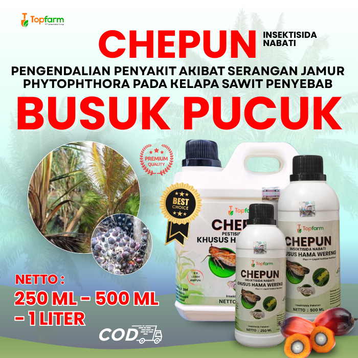 Insektisida Topfarm / Obat Busuk Pucuk Kelapa Sawit / Obat Pohon Sawit Mati Pucuk / Obat Hama Daun K