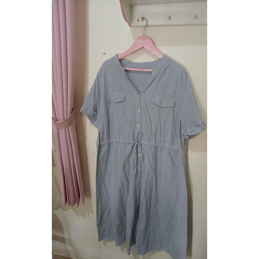 Dress Romi Story jumbo Big size Garis garis