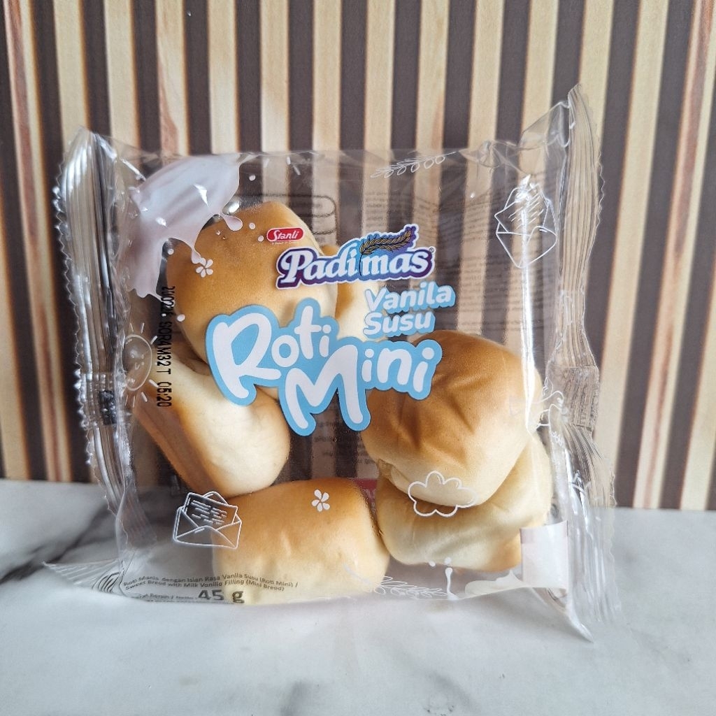 PADIMAS ROTI MINI VANILA SUSU / SARIKAYA KEMASAN 55GR