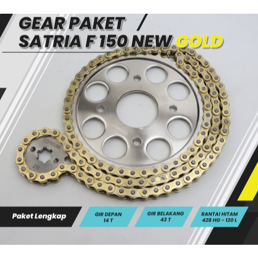 (kcp) kc Premier Girset Suzuki SATRIA FU 150 Old KC 14T/43T 428H-128L Gold KC PREMIER Type SSS Gear 