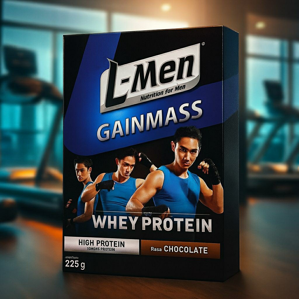 Susu L-Men GainMass 225 gram Chocolate L Men Gain Mass Coklat LMen 225 g Penambah Massa Otot High Pr