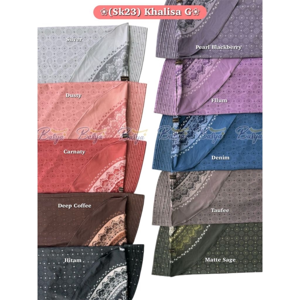 (SK23) KHALISA G XL•hijab instan pet motif•hijab jersey motif•jilbab motif jumbo•kerudung motif jumb