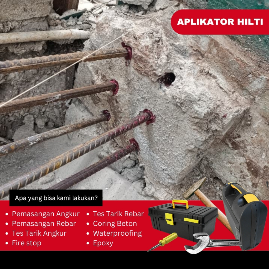 Spesialis Chemical Anchor | Pemasangan Besi Rebar Beton Bekualitas