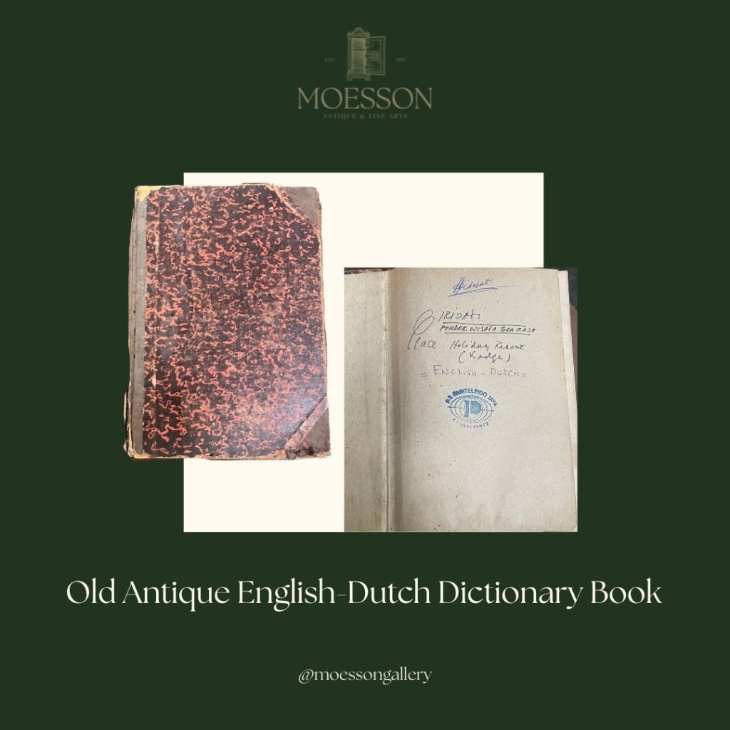 Buku Kamus Bahasa Inggris-Belanda Antik Original Tua Kuno