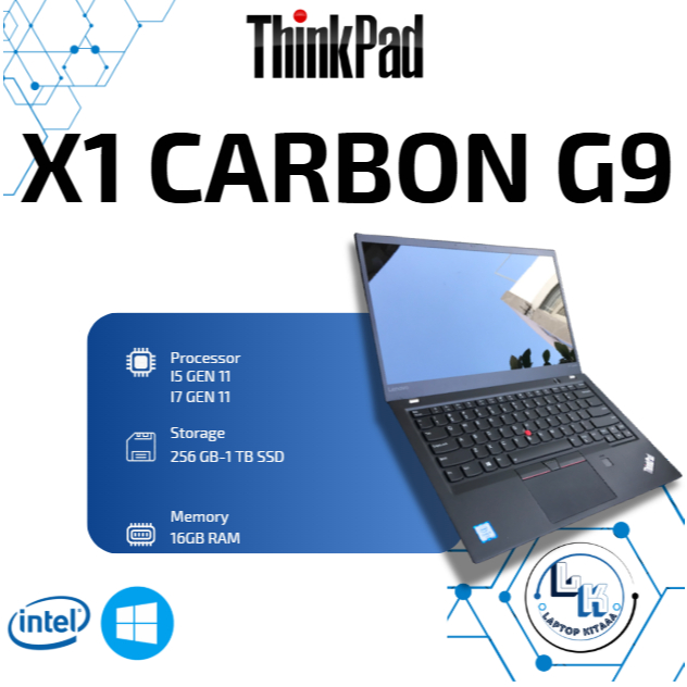 Thinkpad X1 Carbon Gen 9 | Processor i5 gen 11 | Processor i7 gen 11 | 16GB RAM | 1TB SSD | Free Win