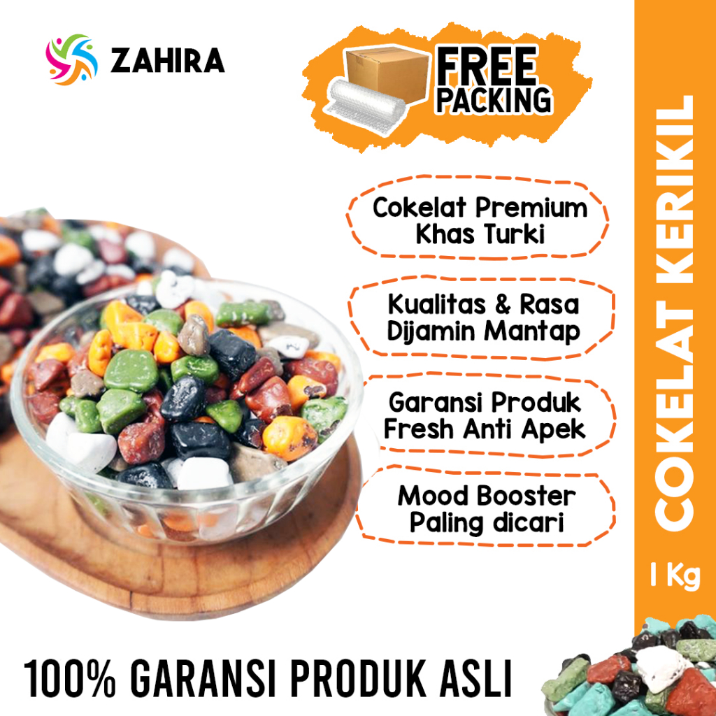 COKELAT KERIKIL 1KG ASLI TURKI Halal & Nikmat Untuk Moodbooster Alami Coklat Krikil Oleh Oleh Haji
