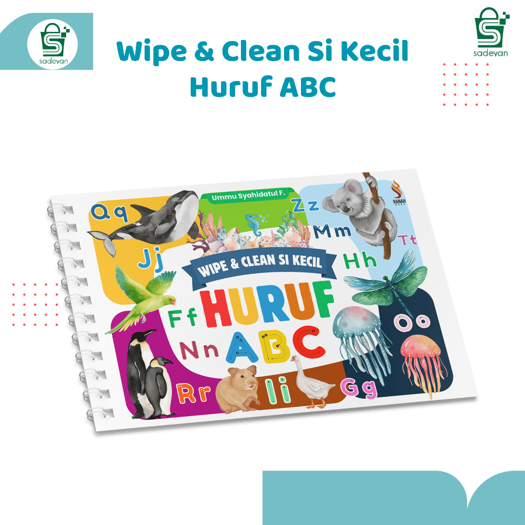 Buku Wipe & Clean Si Kecil HURUF ABC - Ranah Buku - Belajar Menulis Metode Tracing Full Gambar Warna