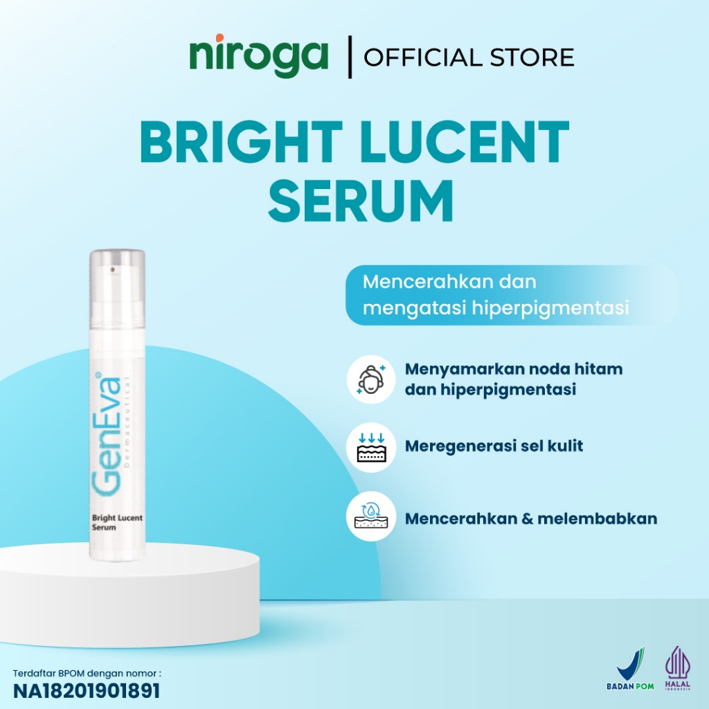 GENEVA Bright Lucent Serum 10ml Serum Whitening Penghilang Flex HitamTranexamic Acid, Niacinamide, H