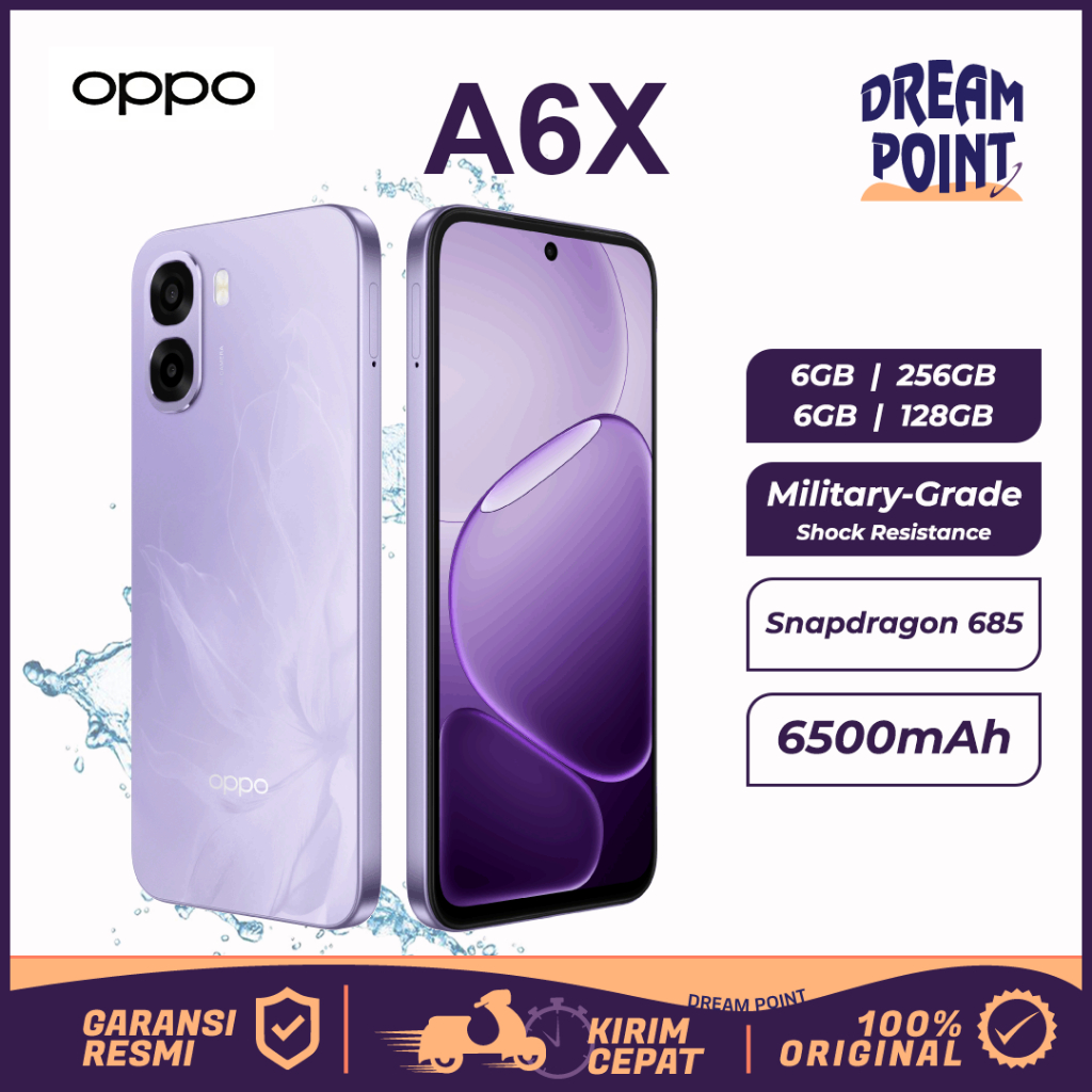 OPPO A6x 6/256GB Handphone 2 Jutaan Terbaik 2025 HP Murah Original 100% HP Android Murah