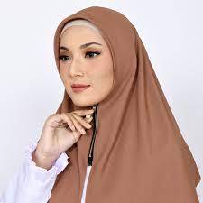 Zipper Hijab Bella Square Resleting Polycotton Premium