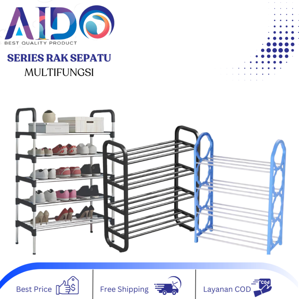 Rak Sepatu 5 Susun Gantungan Payung Tempat Sepatu Sandal 5 Susun Rangka Besi & Plastik