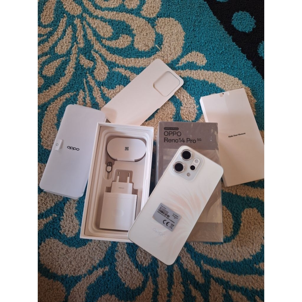 Oppo reno 14 pro 5g second like new Ram 12/512 Fullset original pabrik