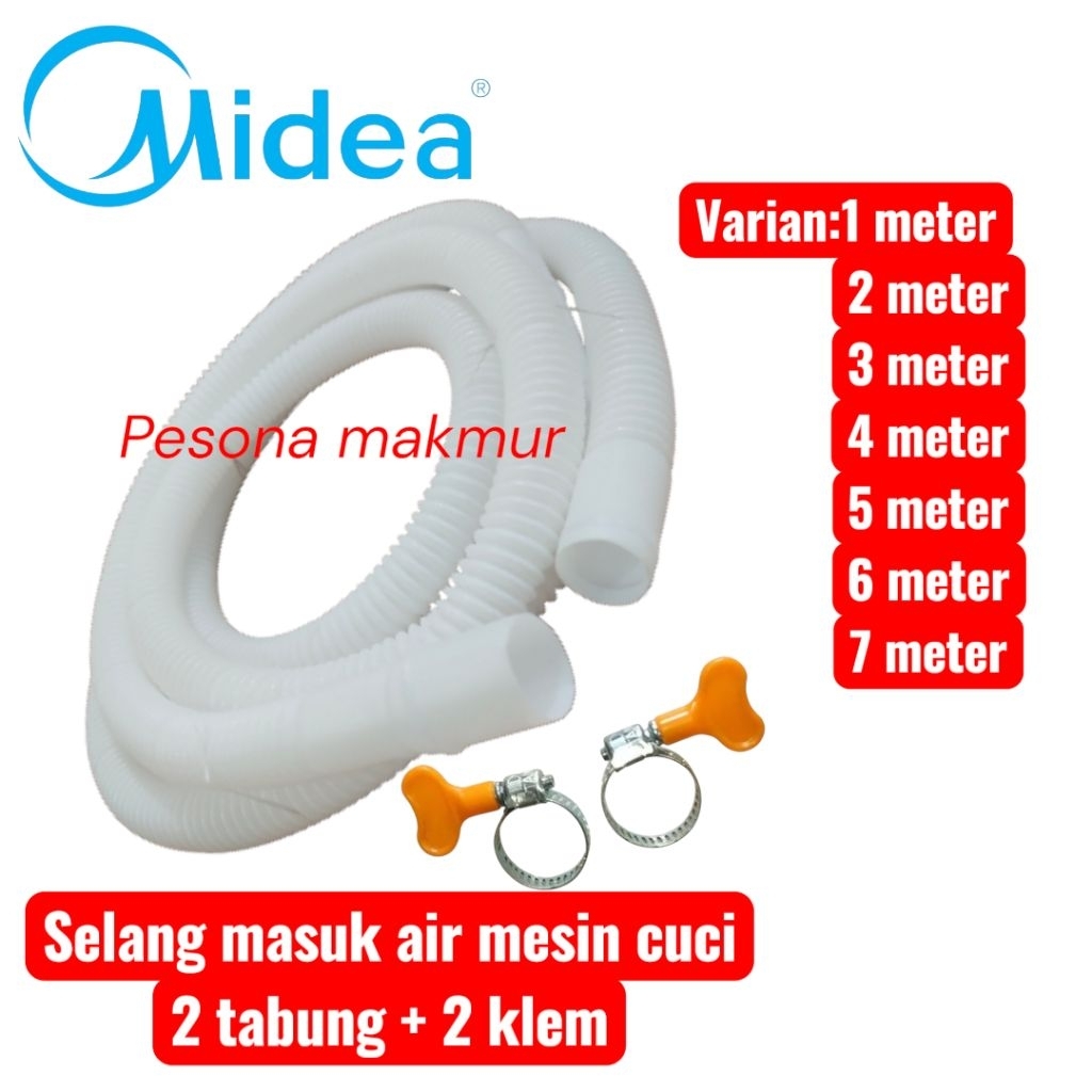 Selang pengisi air mesin cuci Midea 2 tabung/Selang masuk air mesin cuci