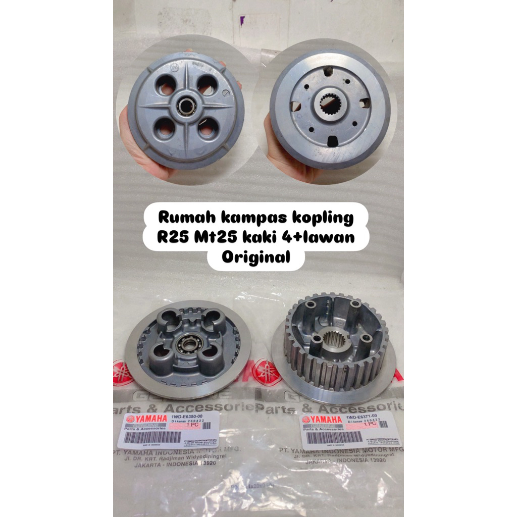 Rumah kampas kopling Yamaha R25 Mt25 kaki 4 + lawan R 25 Mt 25 center clutch original