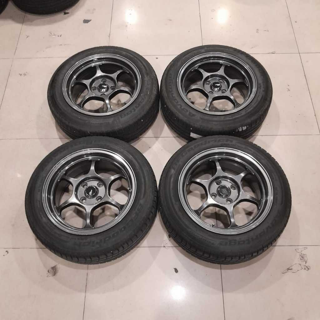 Velg Mobil Bekas Murah Velg Ban Seken Advan RG2 Ring 15 Baut 4x100 Ban 185 60 R15 Brio Jazz Calya Si