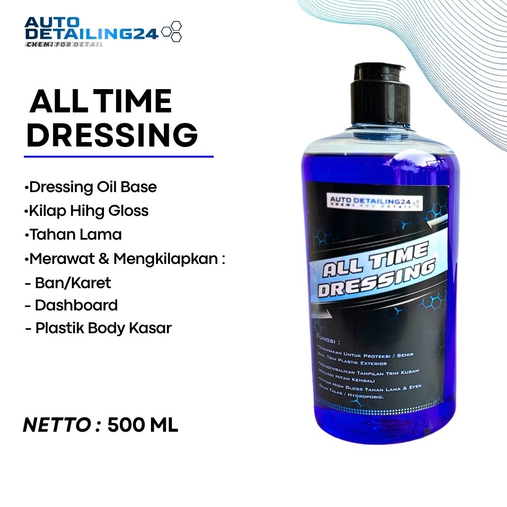 All Time Dressing Pengkilap Body kasar Penghitam Dashboard Trim Plastik Body Doff & Semir Ban