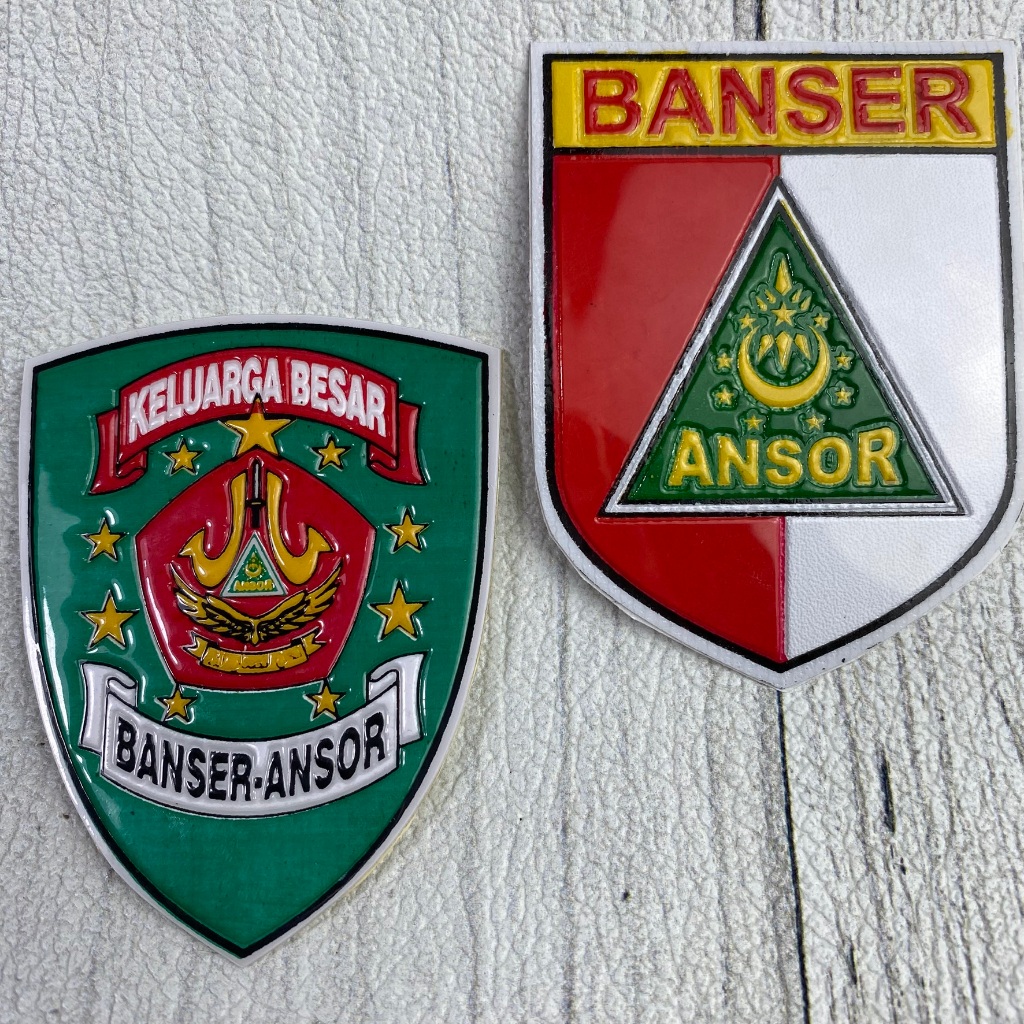 Sticker BANSER Keluarga Besar BANSER-ANSOR Stiker Timbul Embos Perisai Banser Merah Putih