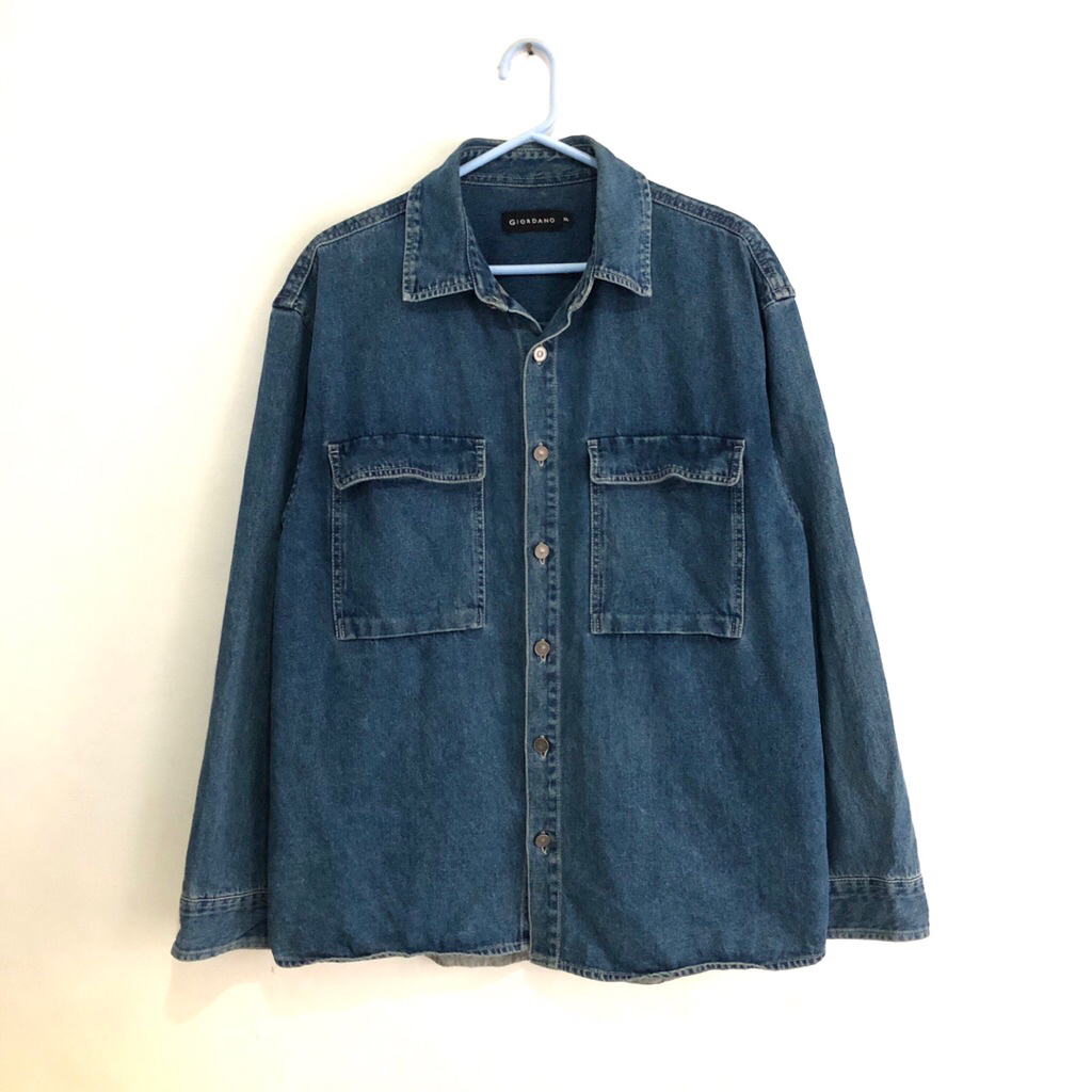 Giordano denim big pocket outer