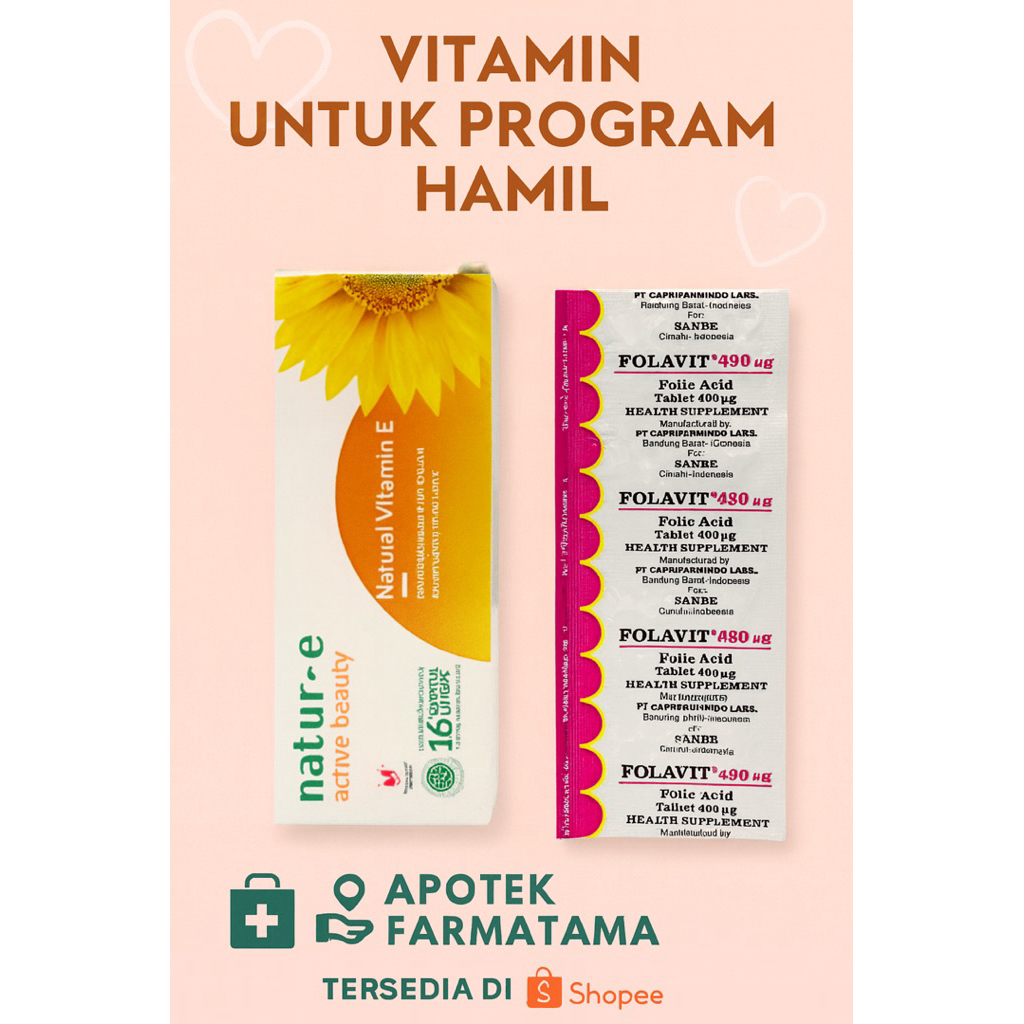 Promil Natur-E 300 IU + Folavit 400 mg – Suplemen Harian