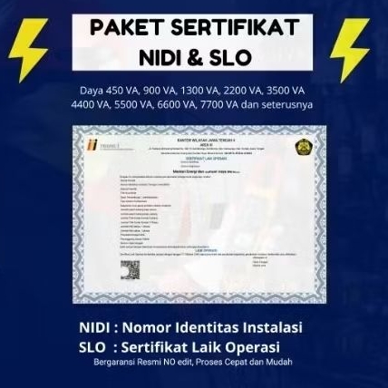 SLO NIDI Resmi Jateng / Sertifikat Laik Operasi PLN, SLO NIDI