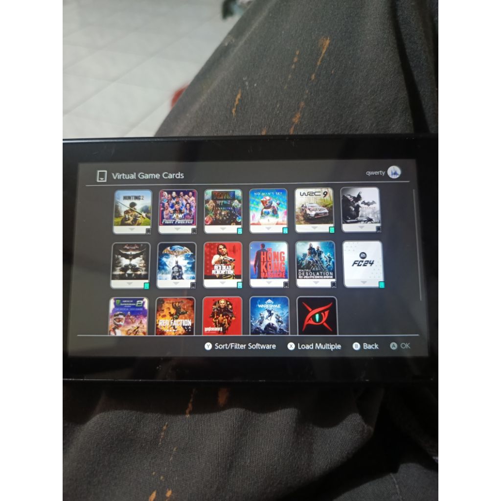 nintendo switch v1 tablet+games
