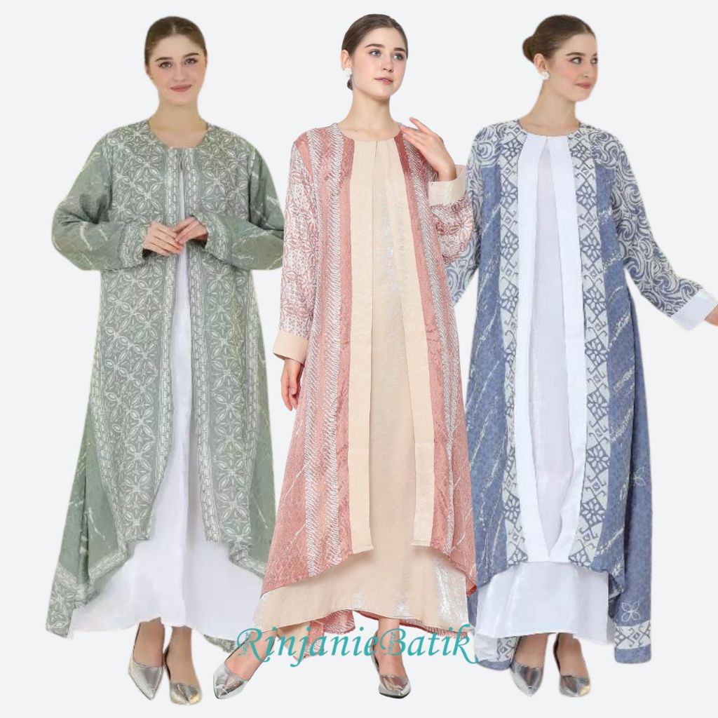 Rinjanie Batik - PDEU - Gamis Ramadhani Series - Gamis Batik Lebaran - Gamis batik motif parang / ka
