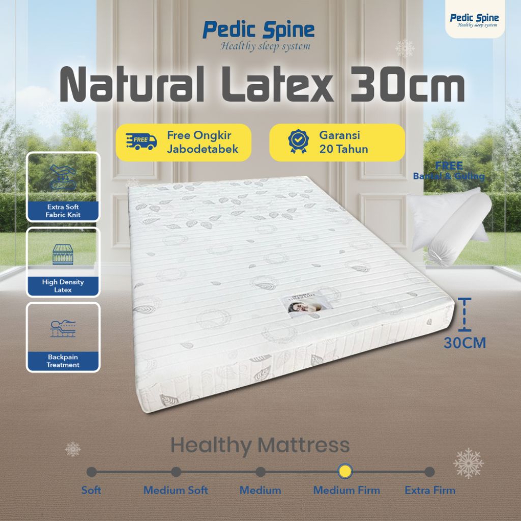 Pedic Spine Kasur Natural Latex Orthopedic Mattress 30cm – Kasur Latex Premium D90 | Kasur Kesehatan