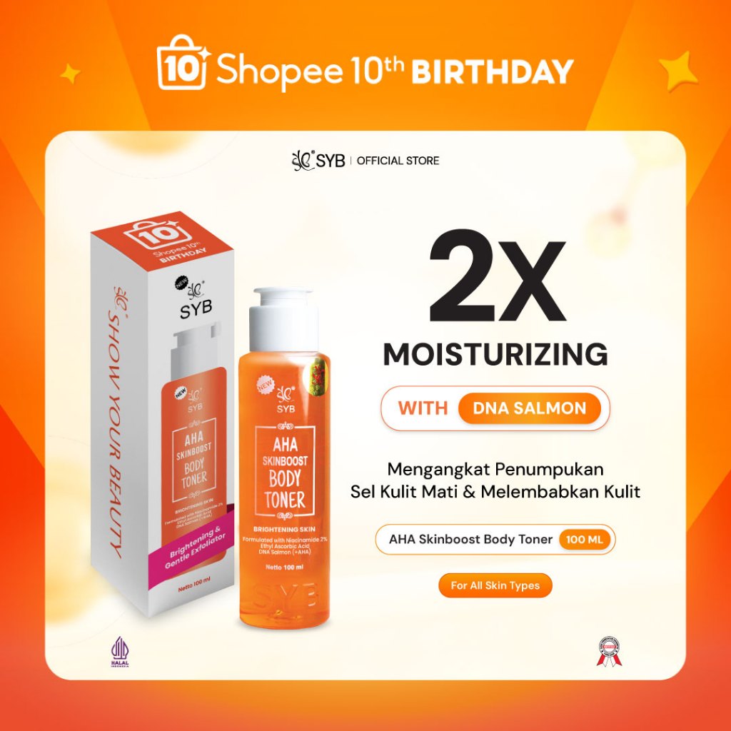 [Shopee 10th Birthday Box]  SYB AHA Skinboost Body Toner 100ml with AHA, Niacinamide, Vitamin C & DN