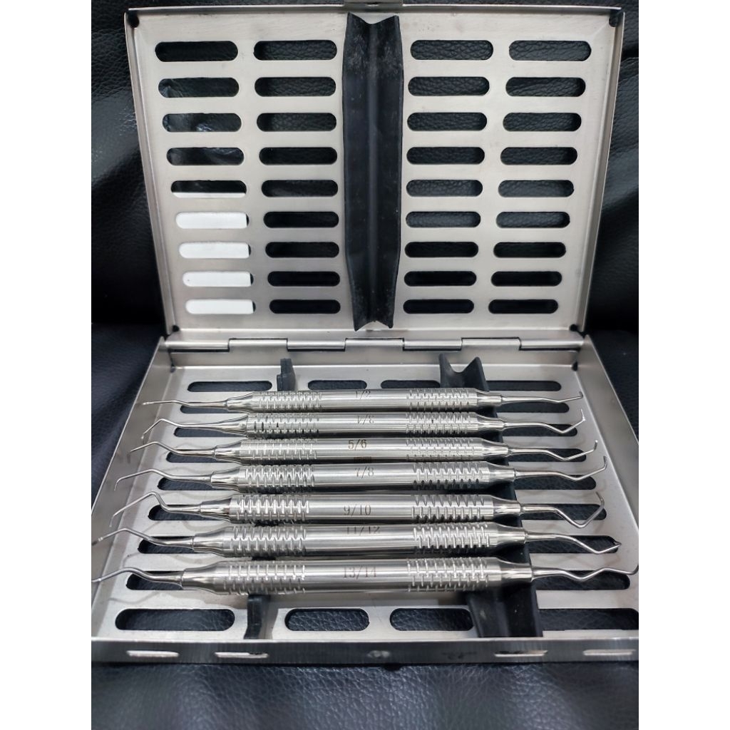 Gracey Currete Universal Set isi 7 Hollow Premium Silver Handle Merc Amma / Gracey Currete Bukan Osu