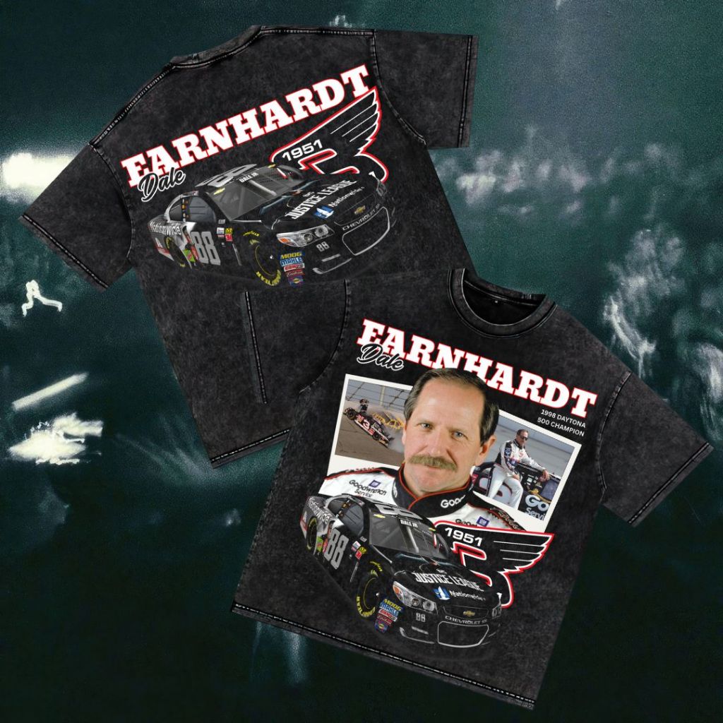 Glatosphere "Dale Earnhardt" Oversized T-Shirt | Stone Wash | Kaos Oversize | Vintage | Atasan
