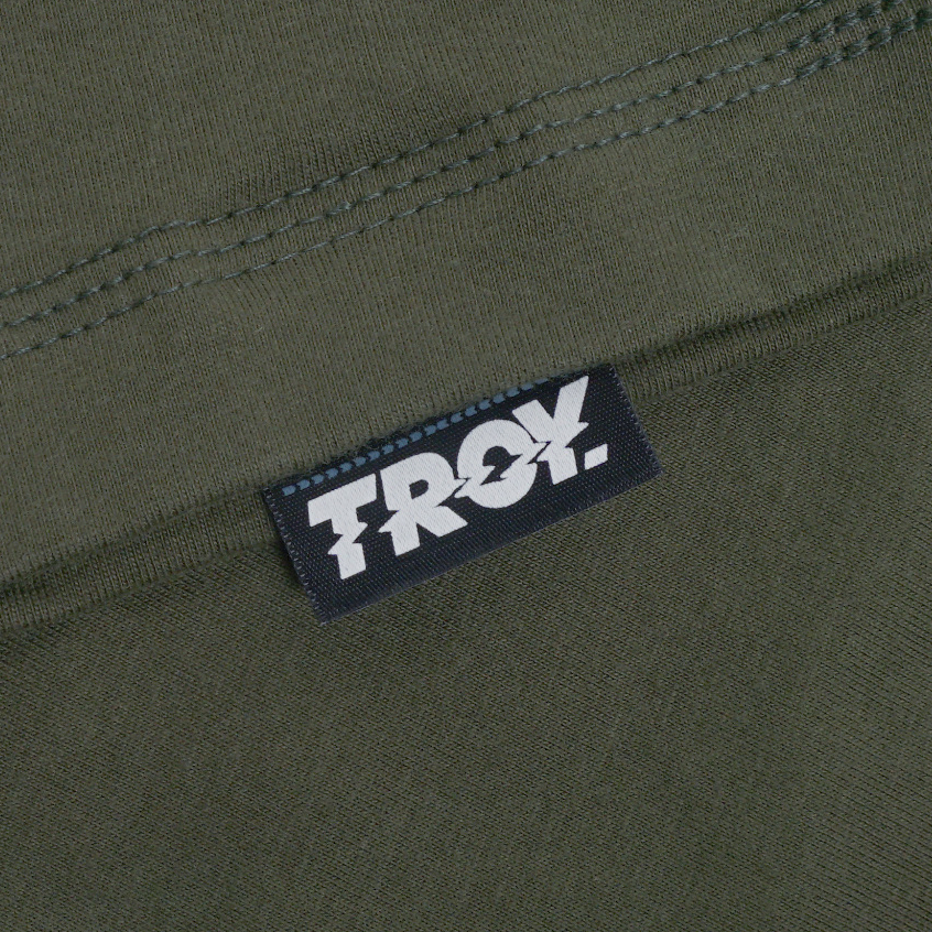 Troy Company Boxy Pocket Oversize Tshirt Army Green Flaming Beer - Kaos Boxy Oversize Hijau Army BKD 3449
