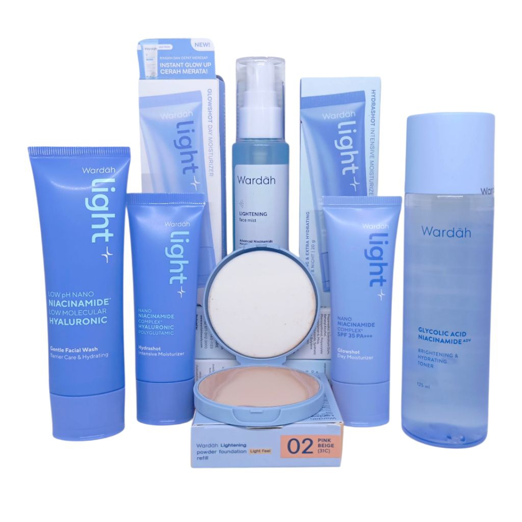 Paket Wardah Light+ Dengan Nano Niacinamide Series Lengkap Original / Paket Wardah Light+ Skincare U
