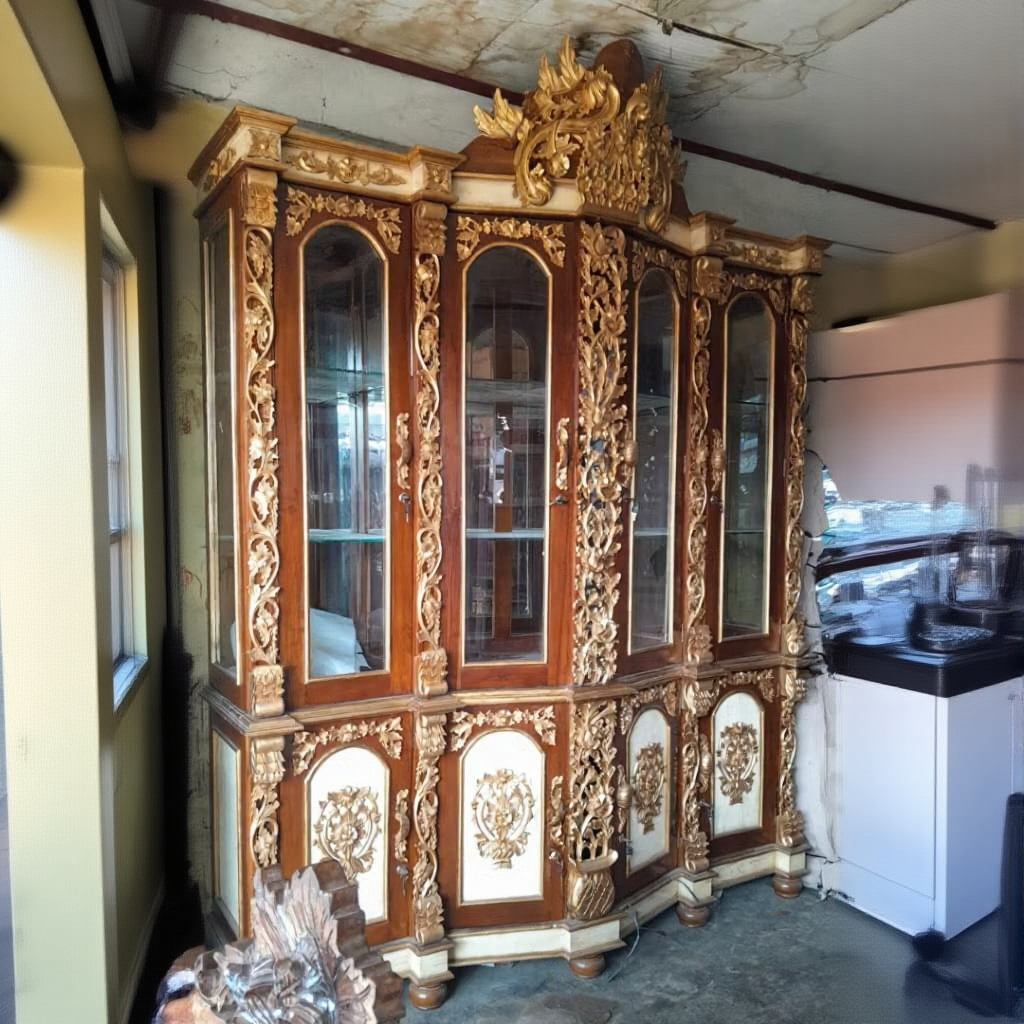 Lemari Hias Shima Kayu Jati Jepara Asli Murah Palembang