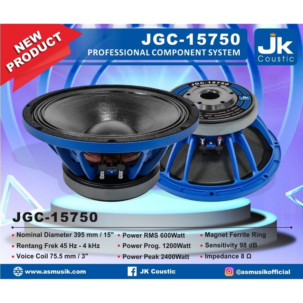 speaker 15inch JK COUSTIC JGC-15750
