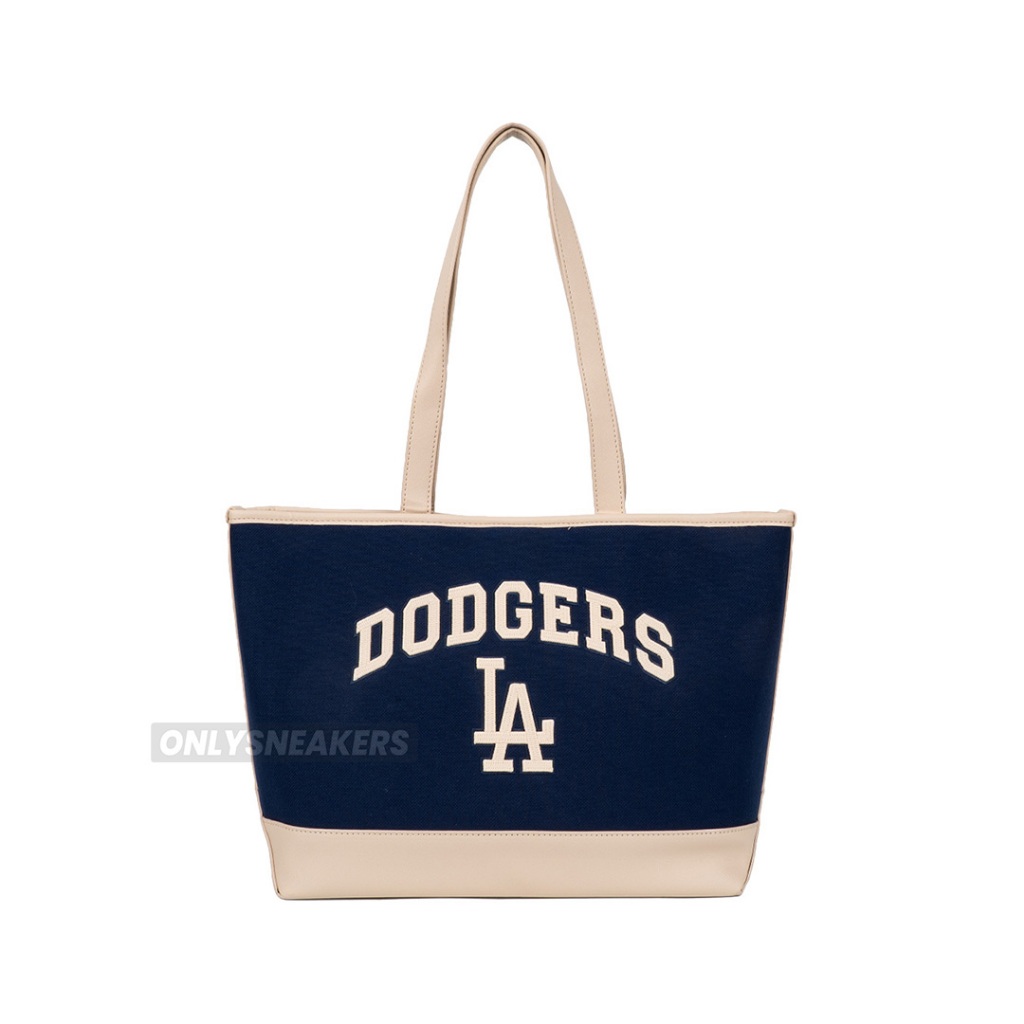 MLB VARSITY BASIC CANVAS LARGE TOTE BAG LOS ANGELS DODGER NAVY